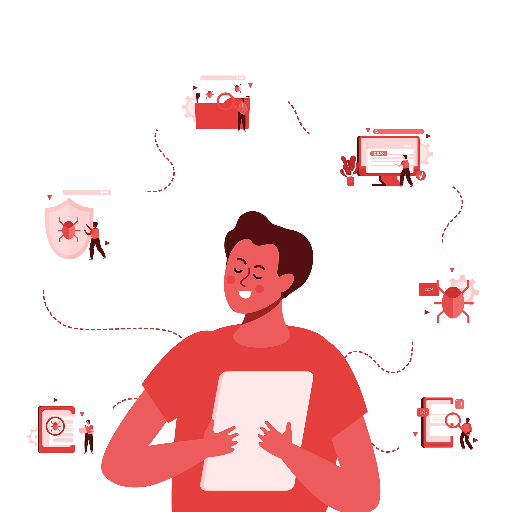 person being satisfied by digital apps and automation